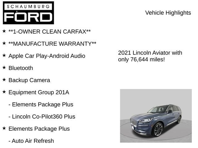 2021 Lincoln Aviator Reserve Premium