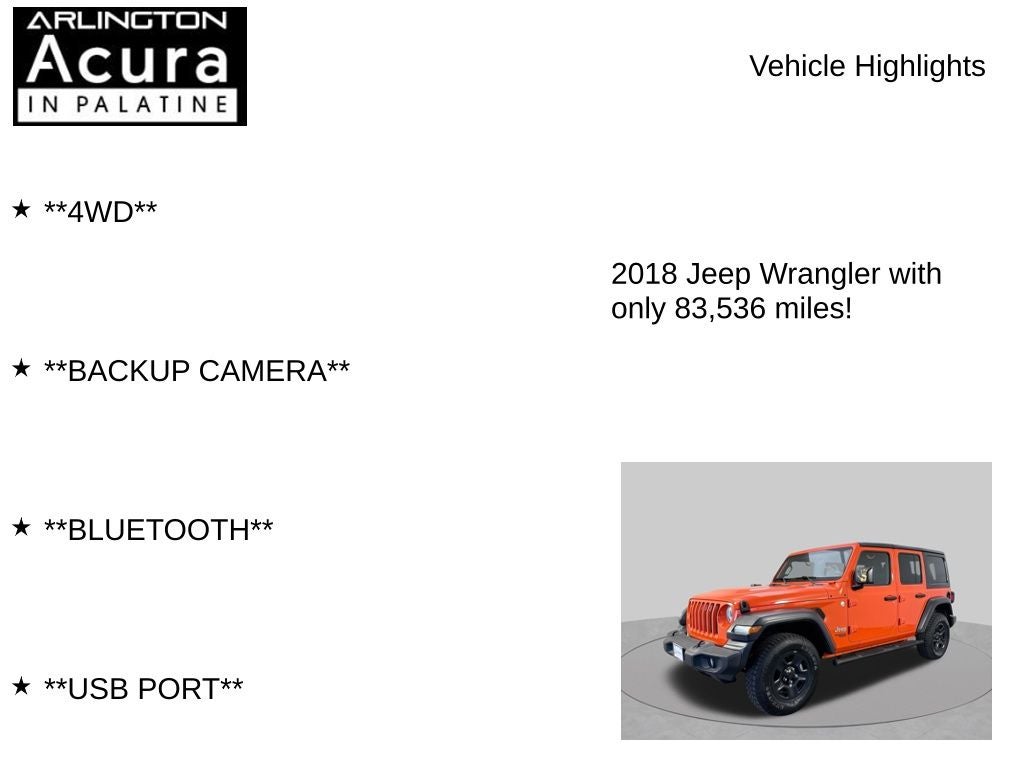 2018 Jeep Wrangler Sport