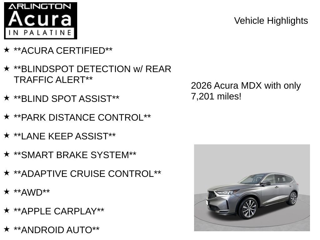 2026 Acura MDX w/Technology Package
