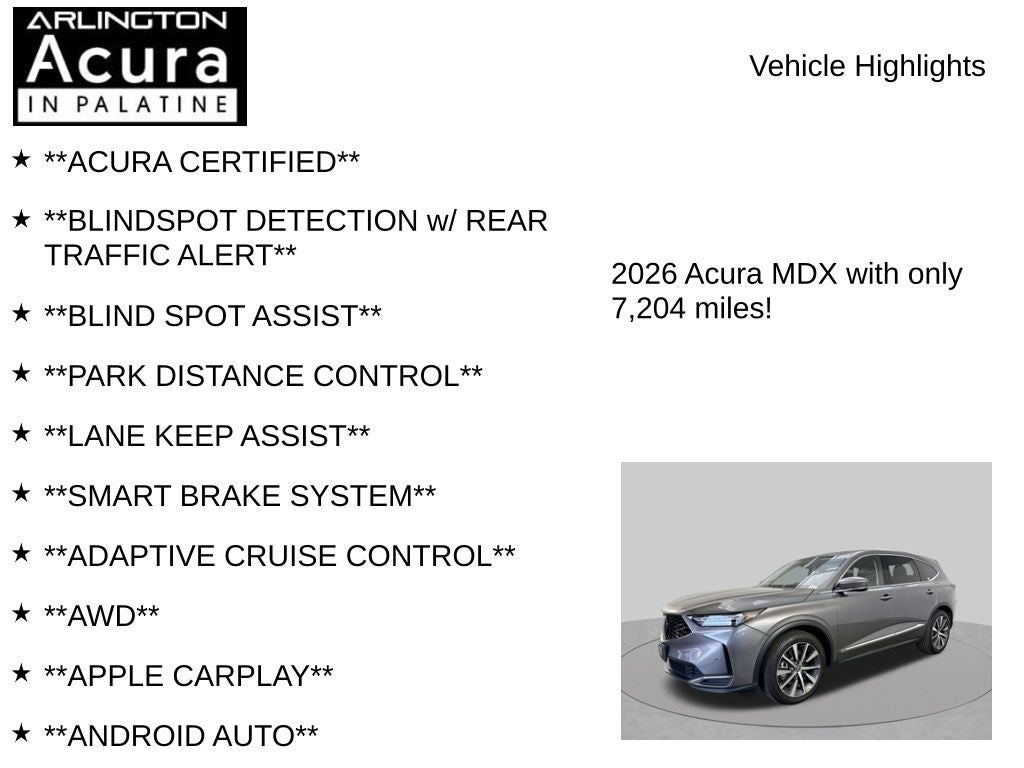 2026 Acura MDX w/Technology Package