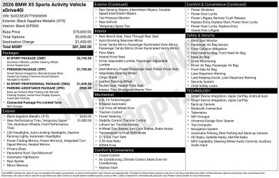 2026 BMW X5 xDrive40i