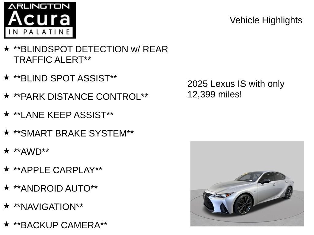 2025 Lexus IS IS 350 F SPORT