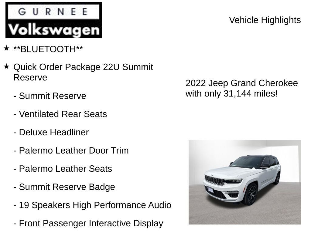 2022 Jeep Grand Cherokee Summit