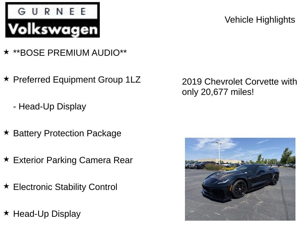 2019 Chevrolet Corvette Z06 1LZ