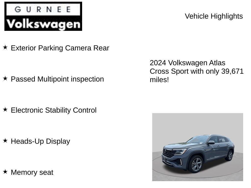 2024 Volkswagen Atlas Cross Sport 2.0T SEL R-Line