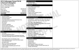 2012 Volkswagen Passat TDI SE w/Sunroof/Nav