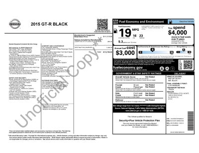 2015 Nissan GT-R Black Edition
