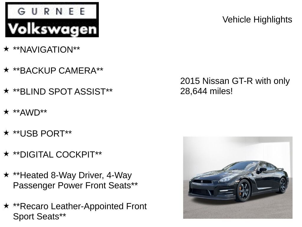 2015 Nissan GT-R Black Edition