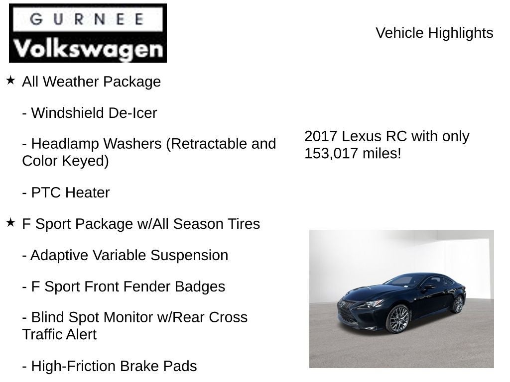 2017 Lexus RC 350