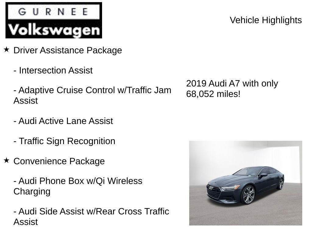 2019 Audi A7 3.0T Prestige quattro