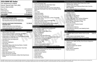 2026 BMW M5 Base Executive Package