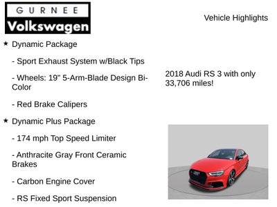 2018 Audi RS 3 2.5T quattro