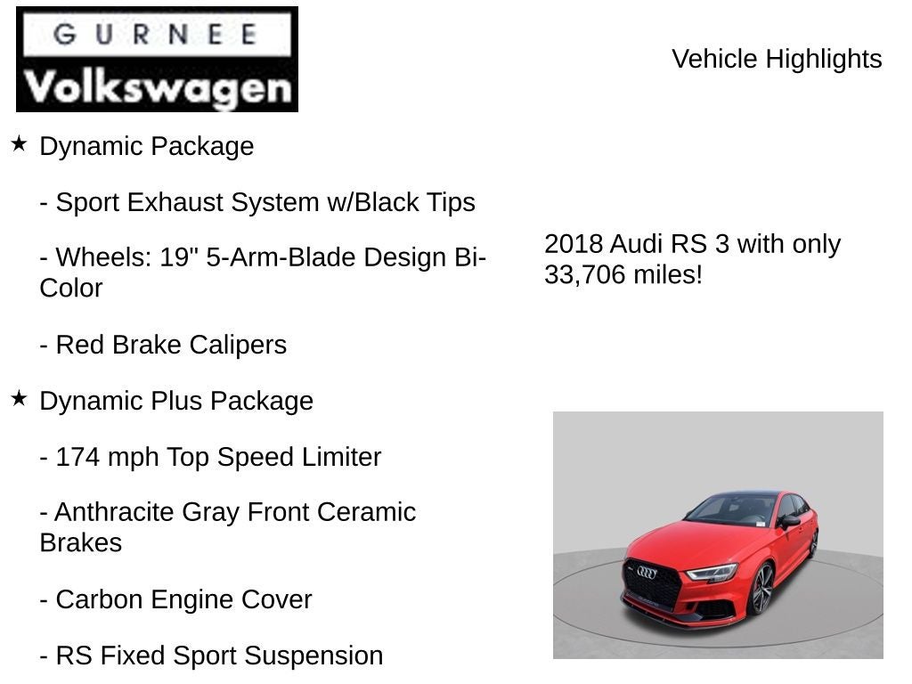 2018 Audi RS 3 2.5T quattro
