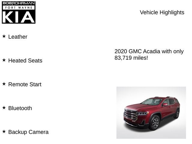 2020 GMC Acadia SLE