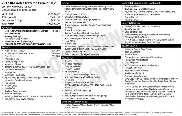 2017 Chevrolet Traverse Premier