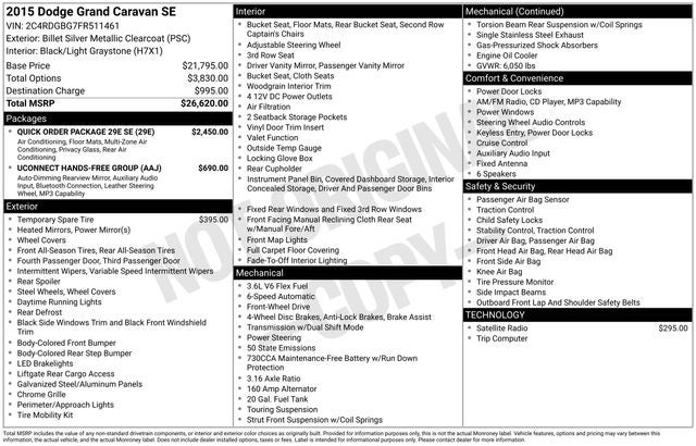 2015 Dodge Grand Caravan SE