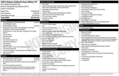 2024 Subaru Outback Onyx Edition XT
