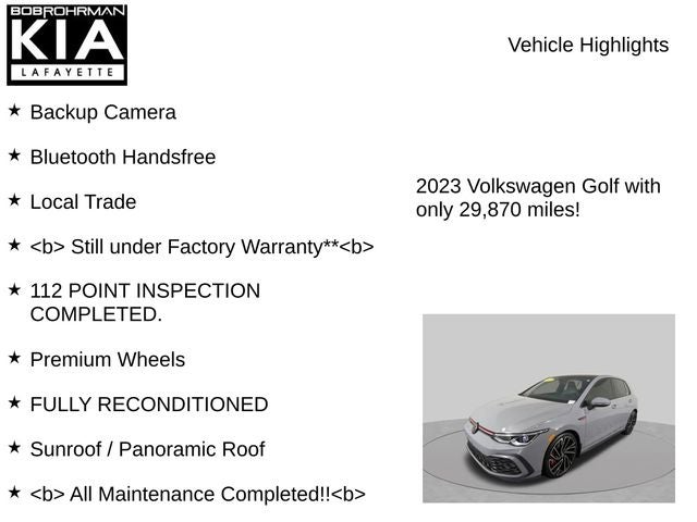 2023 Volkswagen Golf GTI Autobahn