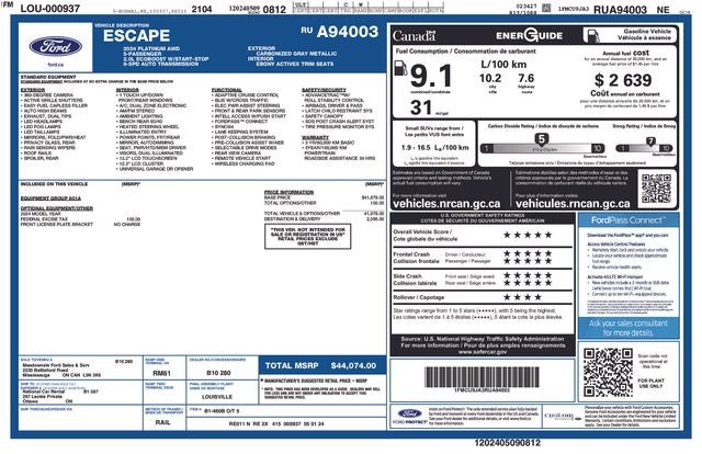 2024 Ford Escape Platinum