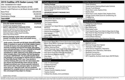 2015 Cadillac ATS 2.0L Turbo Luxury