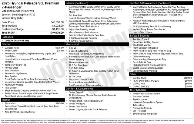 2025 Hyundai Palisade SEL Premium 7 Passenger