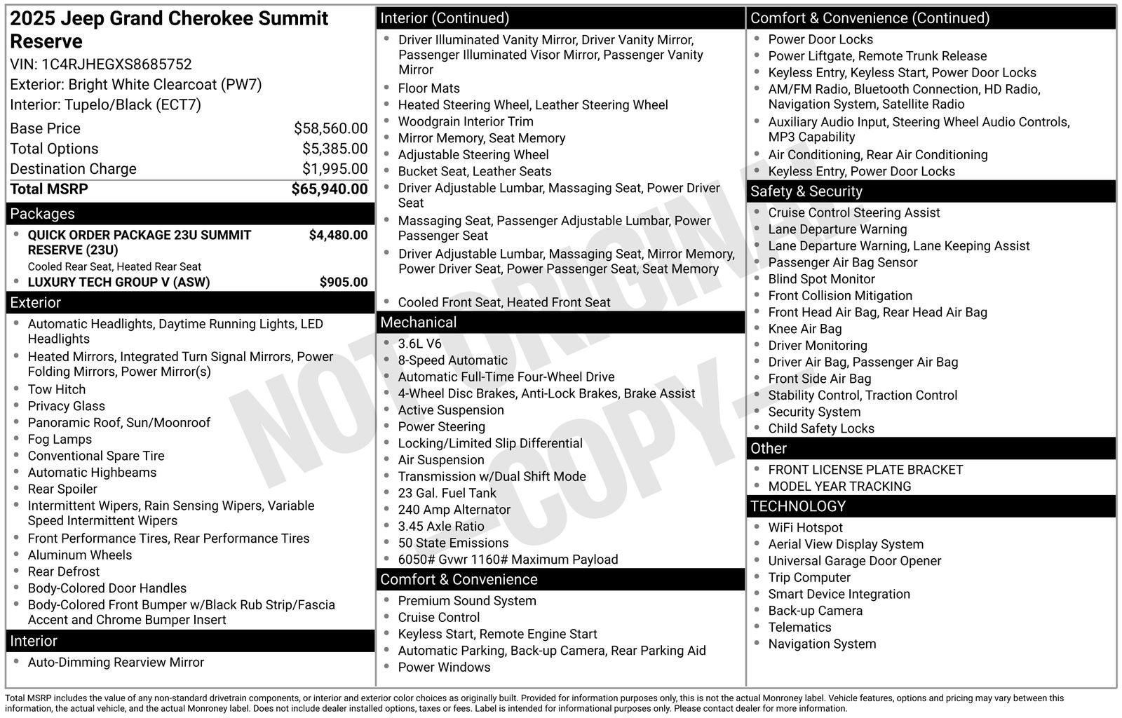 2025 Jeep Grand Cherokee Summit Reserve Reserve