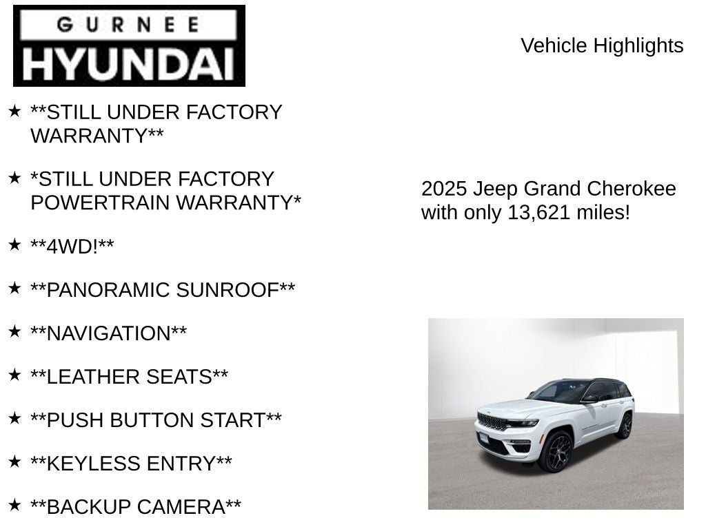 2025 Jeep Grand Cherokee Summit Reserve Reserve