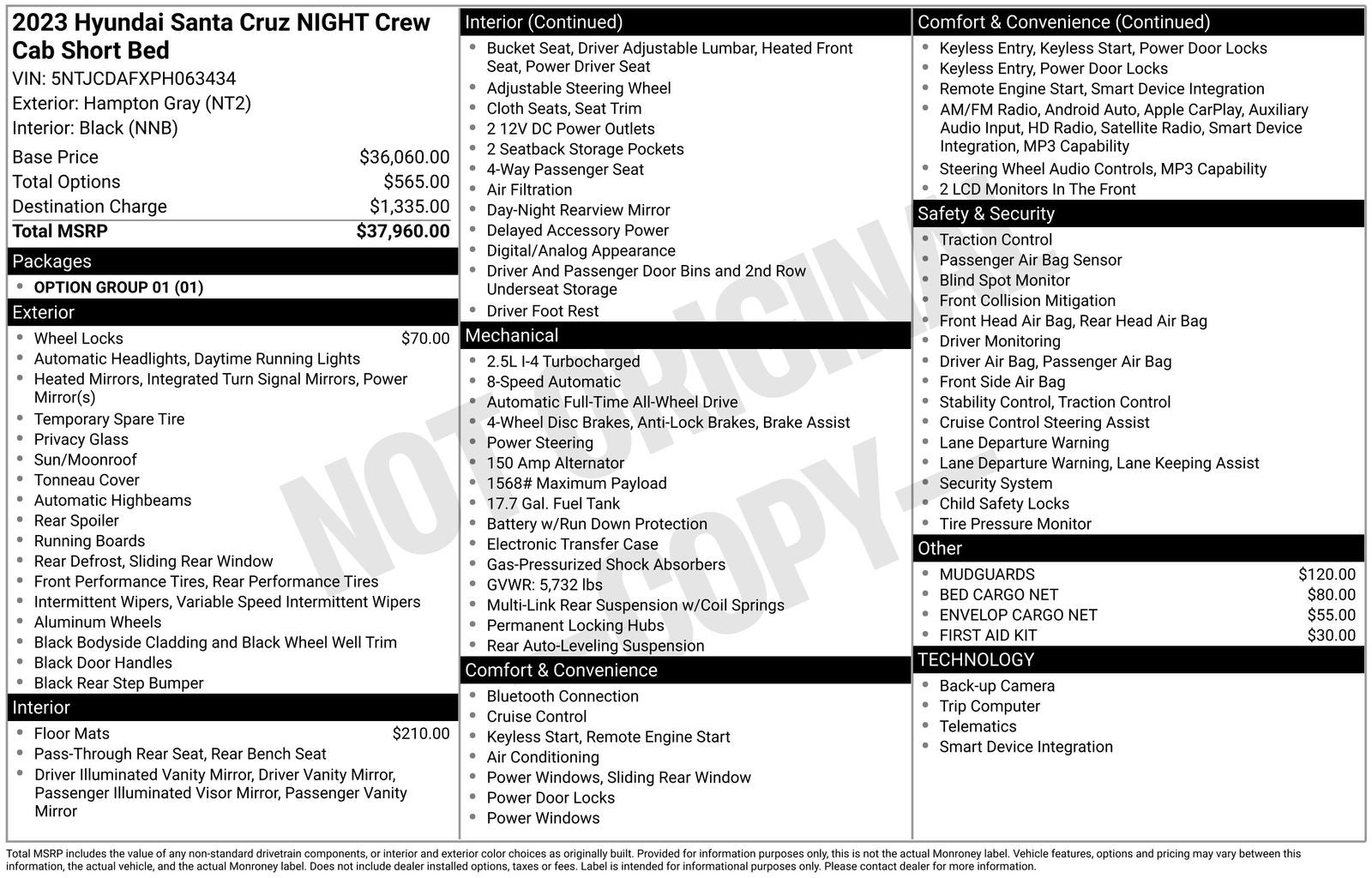 2023 Hyundai Santa Cruz NIGHT