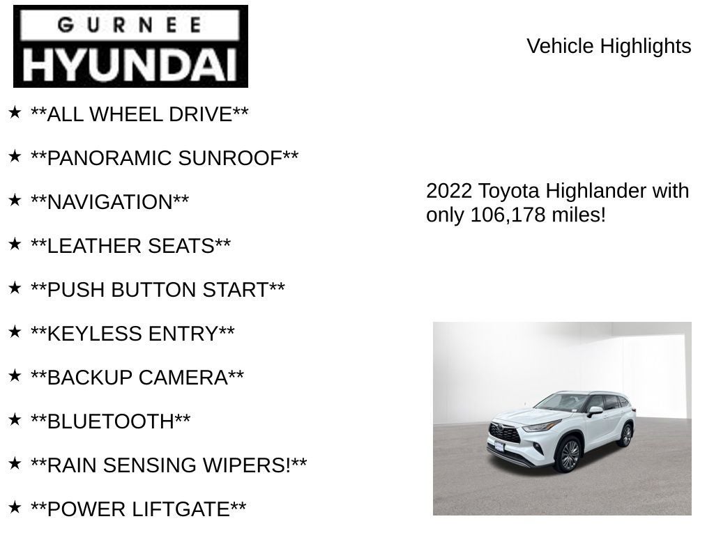 2022 Toyota Highlander Platinum