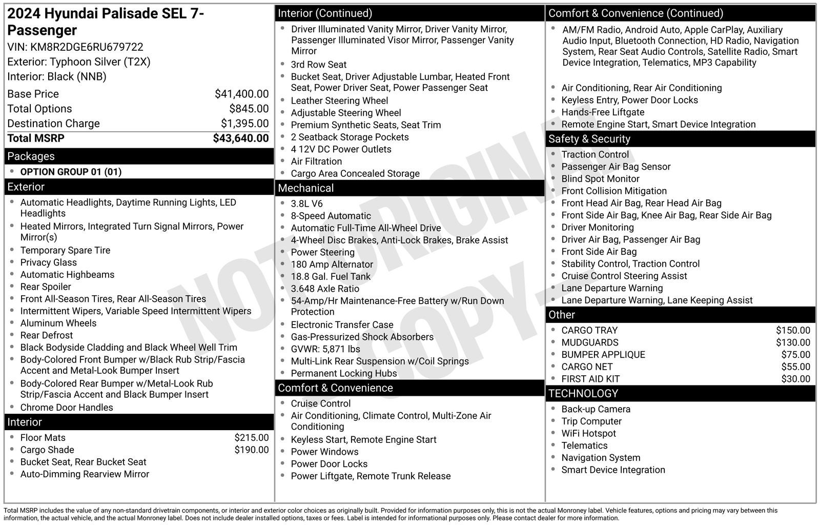 2024 Hyundai Palisade SEL 7 Passenger