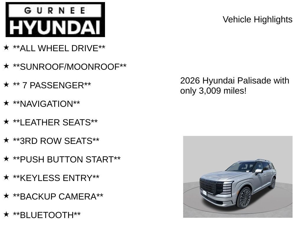 2026 Hyundai Palisade Calligraphy