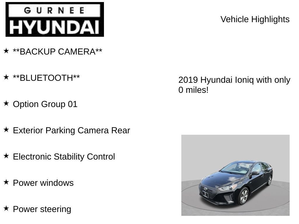 2019 Hyundai Ioniq Plug-In Hybrid Base