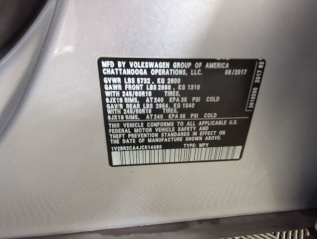2018 Volkswagen Atlas 3.6L V6 Launch Edition