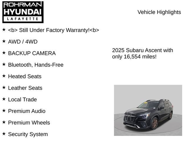 2025 Subaru Ascent Limited Bronze Edition