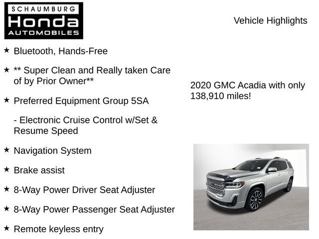 2020 GMC Acadia Denali
