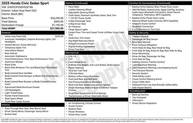 2025 Honda Civic Sport