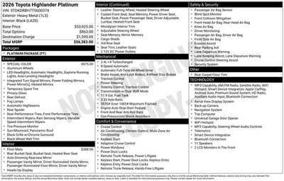 2026 Toyota Highlander Platinum