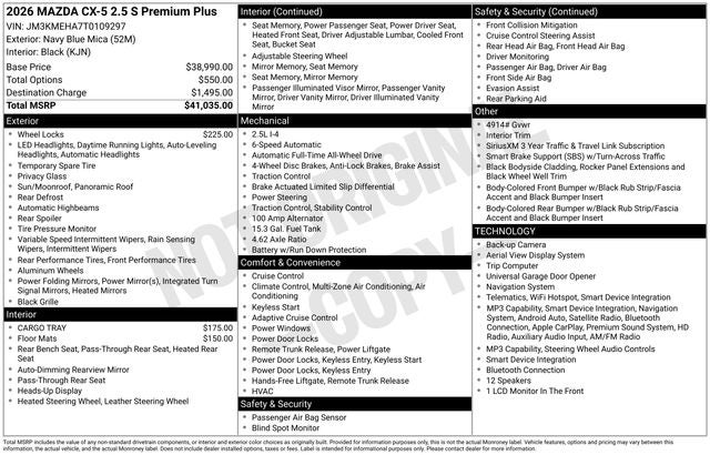 2026 Mazda Mazda CX-5 2.5 S Premium Plus