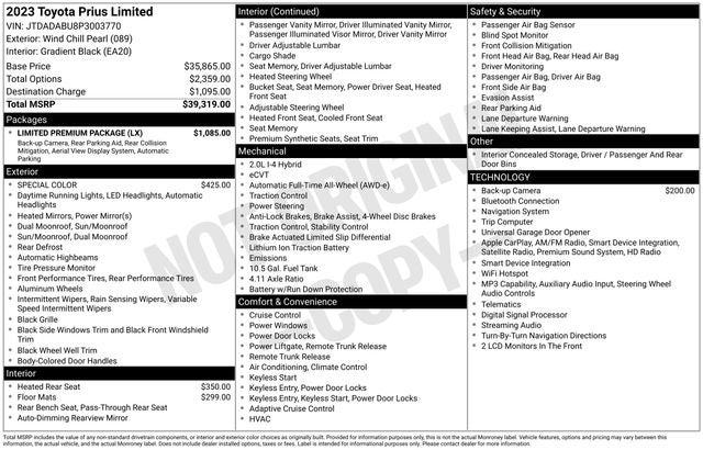 2023 Toyota Prius Limited