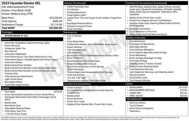 2023 Hyundai Elantra SEL