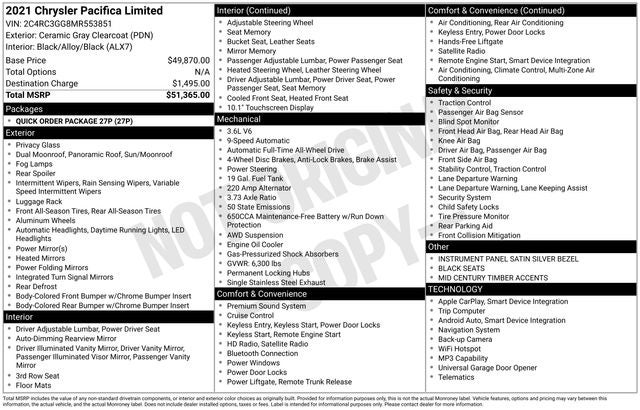 2021 Chrysler Pacifica Limited