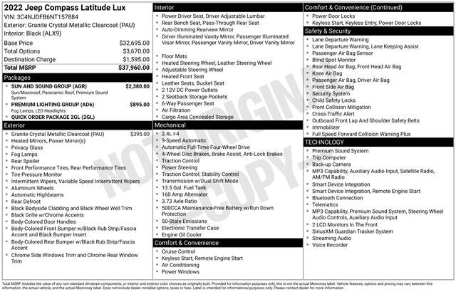 2022 Jeep Compass Latitude Lux