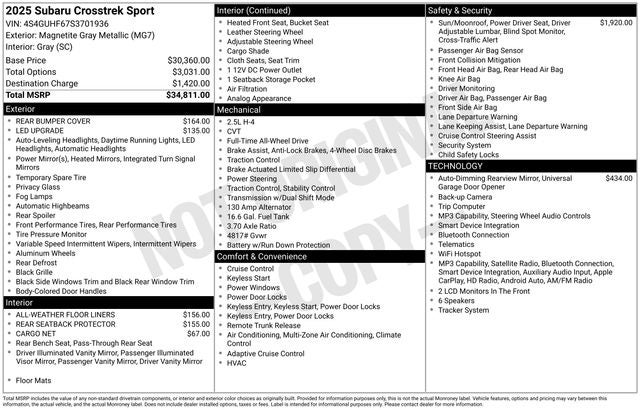 2025 Subaru Crosstrek Sport