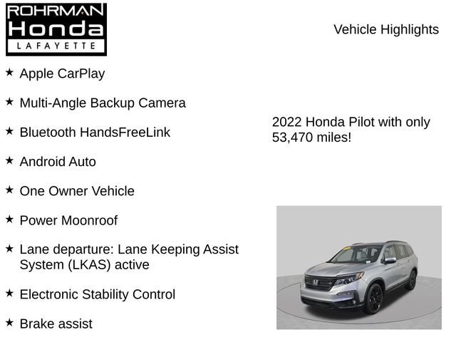 2022 Honda Pilot Special Edition