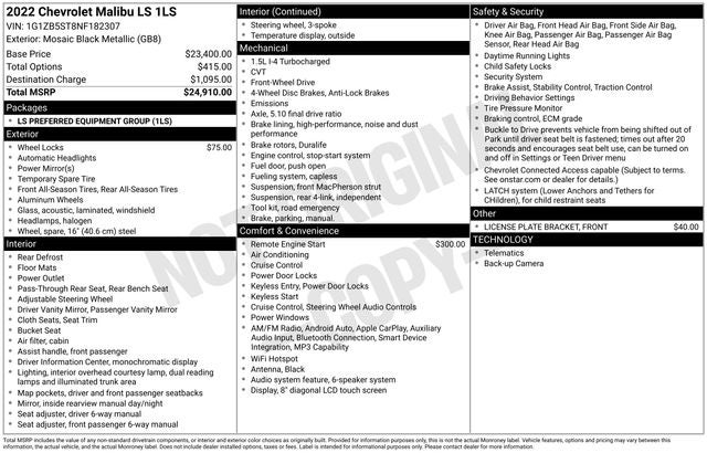 2022 Chevrolet Malibu LS 1LS