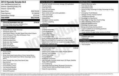 2012 Hyundai Sonata GLS