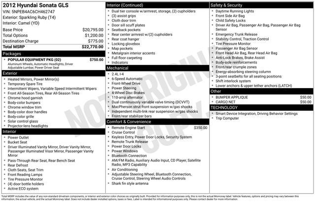 2012 Hyundai Sonata GLS