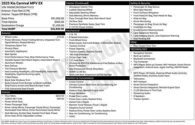 2025 Kia Carnival EX