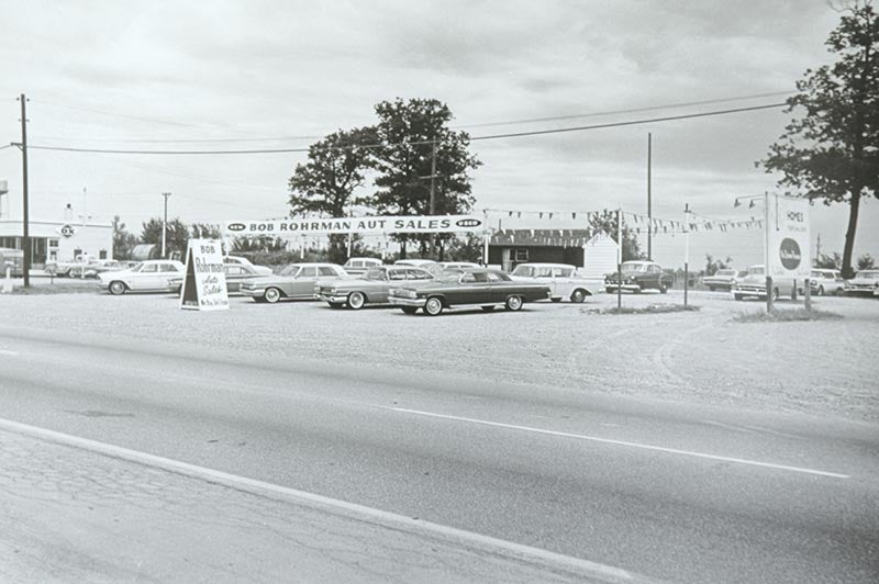Bob Rohrmans Used Car Headquarters - The Beginning - A Log Cabin